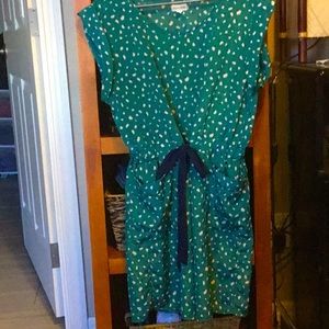 Maison Jules Summer Dress, green print, easy care
